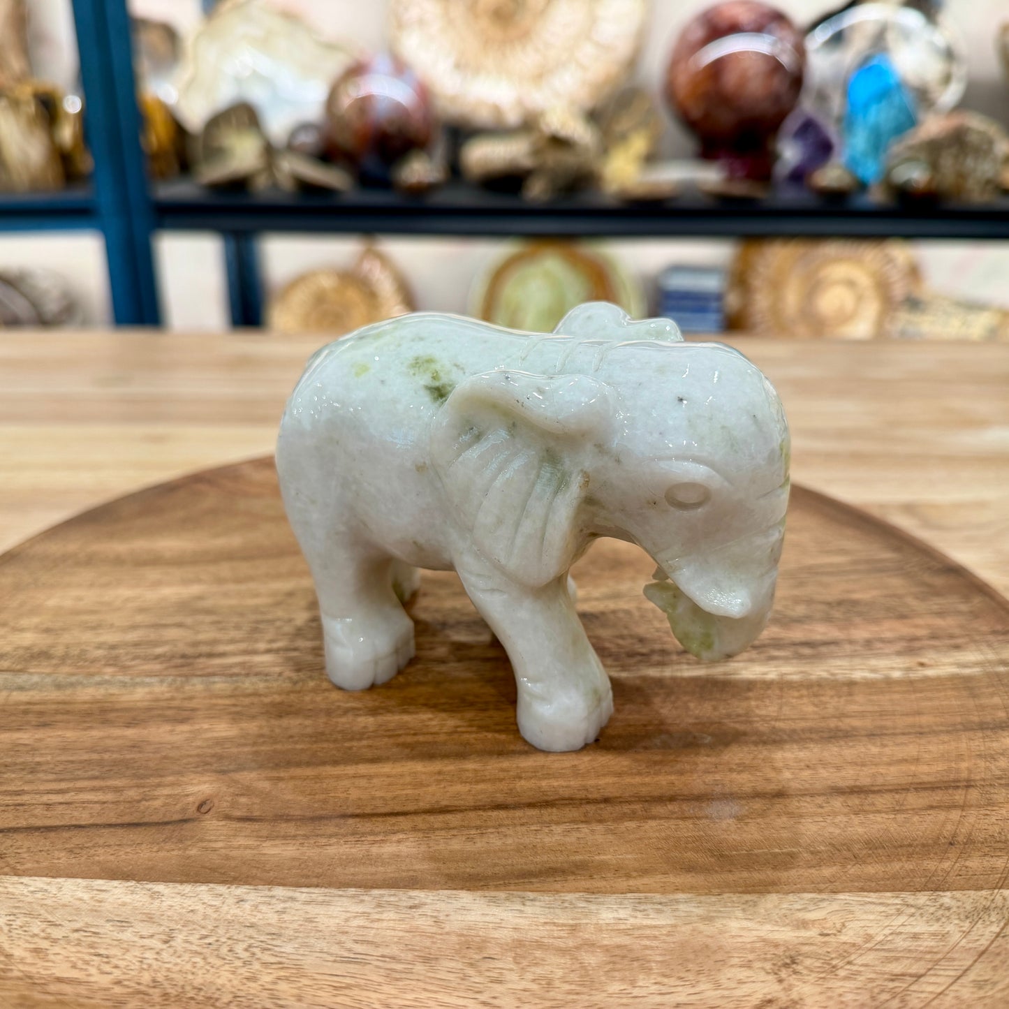 Hand-Carved Lantian Jade Elephant | 1.6lb
