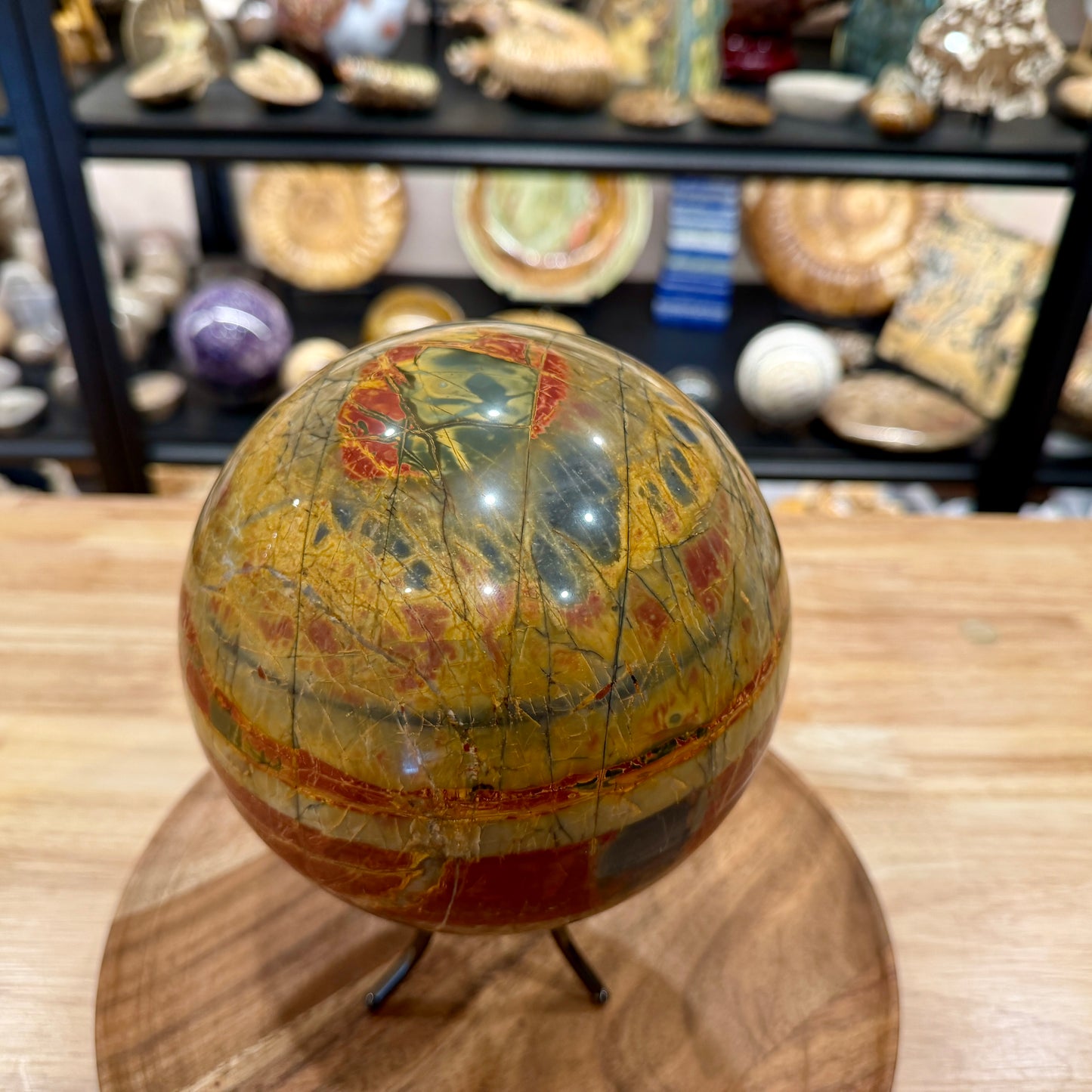 Reserve Cherry Creek Jasper Sphere 6.31" | Red Creek Jasper