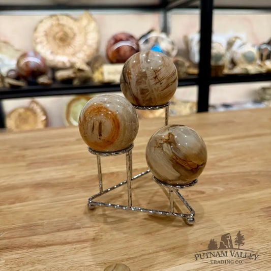 3-Tier Metal Sphere Stand | Black or Silver - Silver - Display Stands