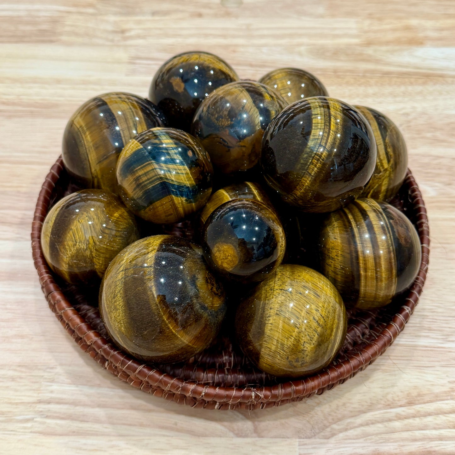 Yellow Tiger Eye Spheres | In Select Sizes