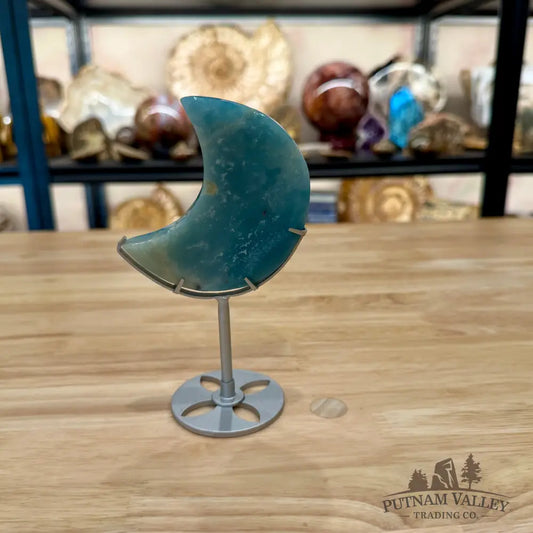 Amazonite Moon on Metal Stand 6’’ 3 - Moon