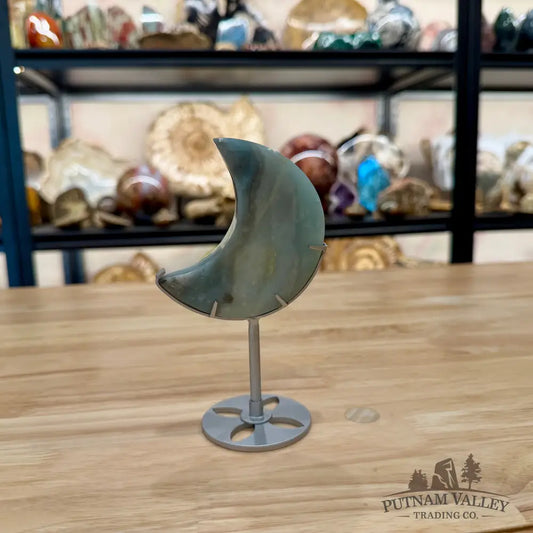 Amazonite Moon on Metal Stand 6’’ 1 - Moon