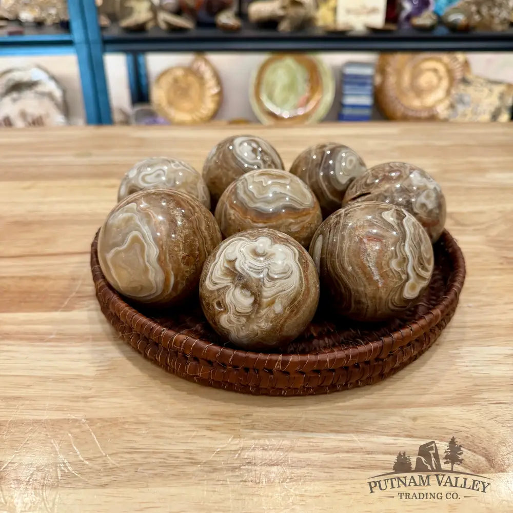 Amber Calcite Spheres - Sphere