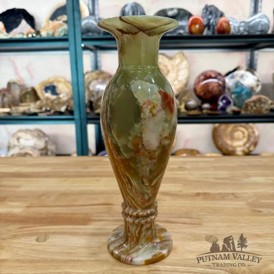 Artisan’s Revival Green Banded Calcite Vase Vase
