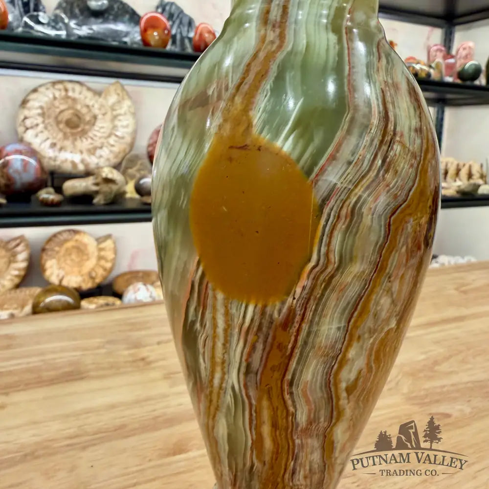 Artisan’s Revival Green Banded Calcite Vase Vase