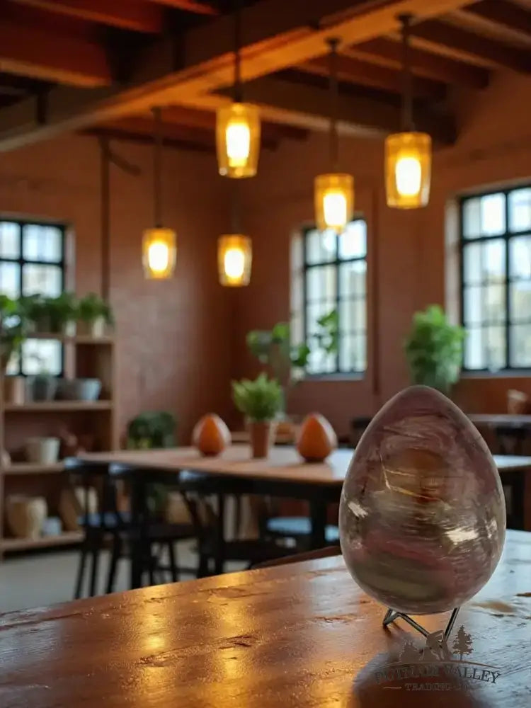 Authentic Petrified Wood Egg Detail View - Putnam Valley Trading