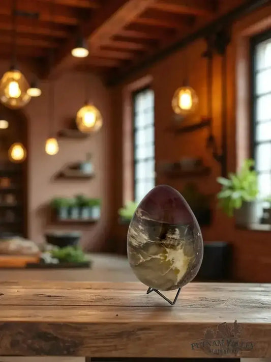 Authentic Petrified Wood Egg Detail View - Putnam Valley Trading