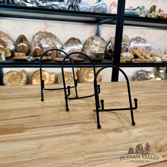 Black Metal Arched-Top Slab Stands Display Stands