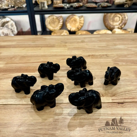 Black Obsidian Elephant Sculpture