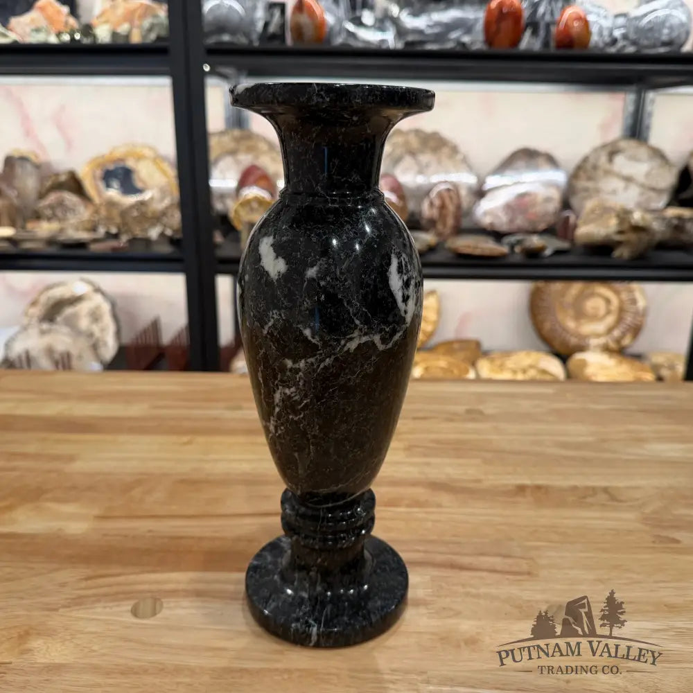 Black Zebra Marble Vase Vase