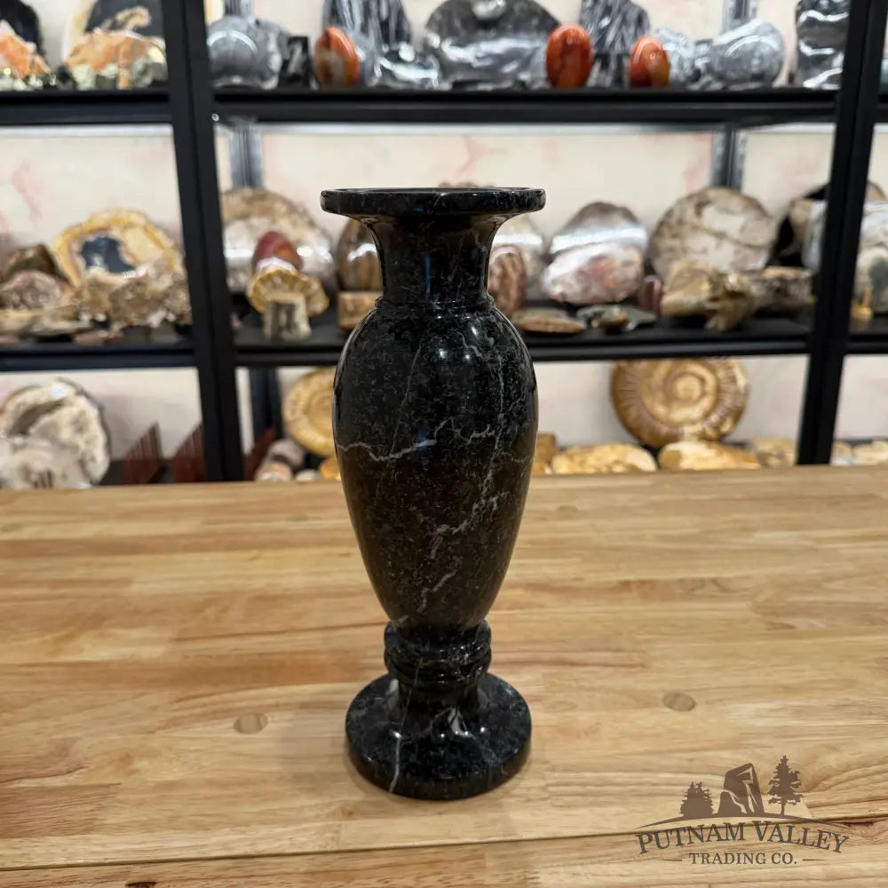 Black Zebra Marble Vase Vase