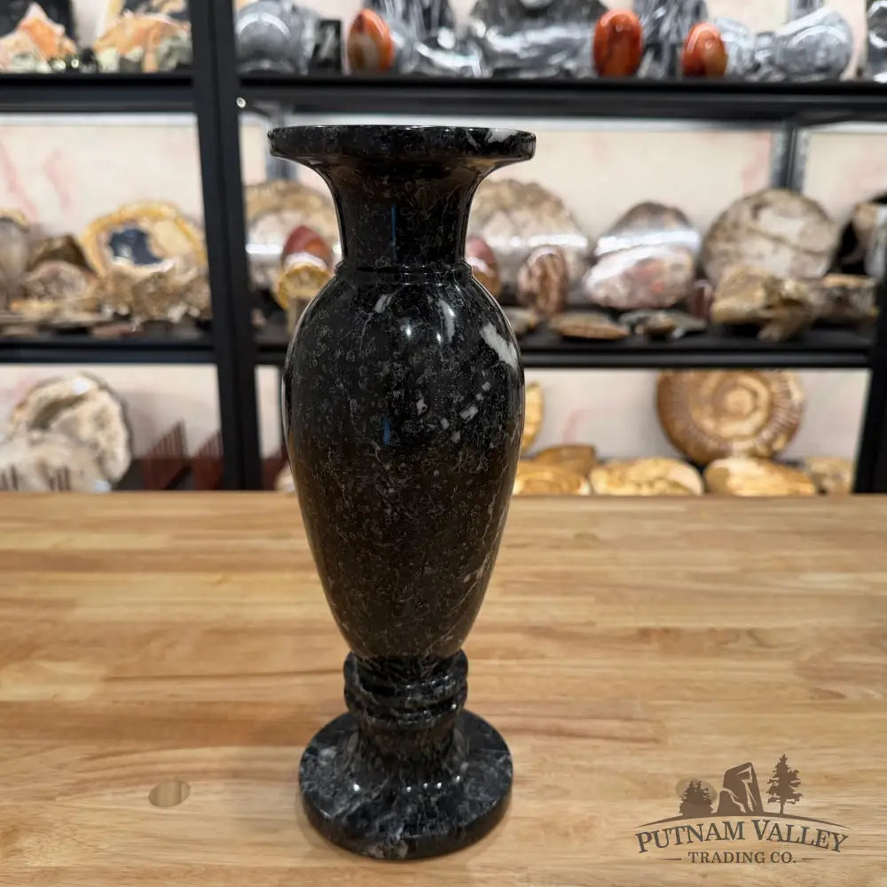 Black Zebra Marble Vase Vase