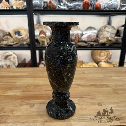 Black Zebra Marble Vase Vase