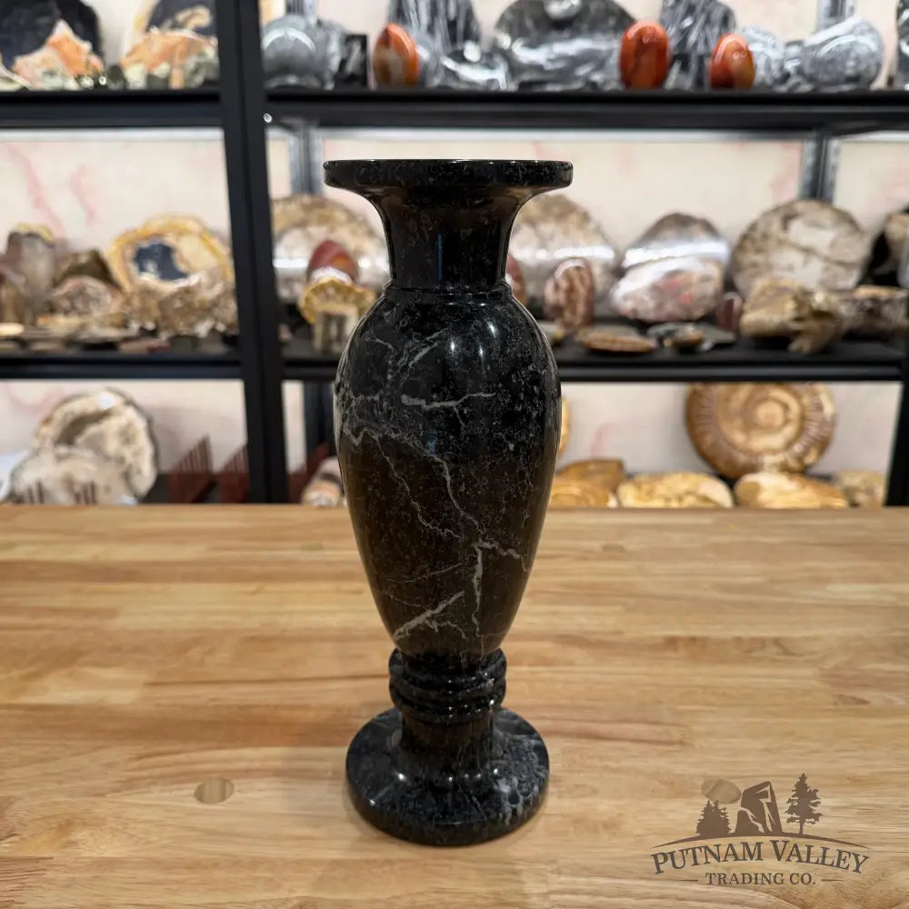 Black Zebra Marble Vase Vase