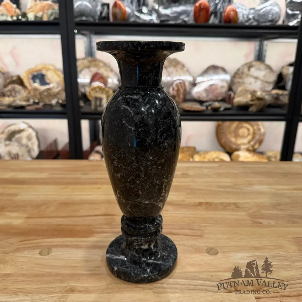 Black Zebra Marble Vase Vase