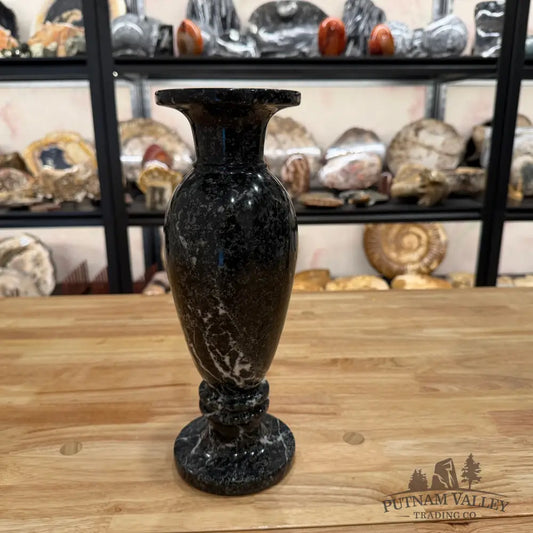Black Zebra Marble Vase Vase
