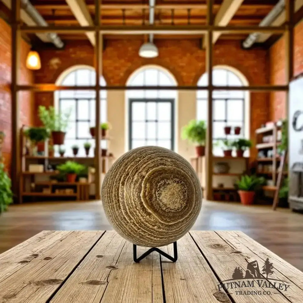Brown Aragonite Sphere 4.7" - Putnam Valley Trading Co.