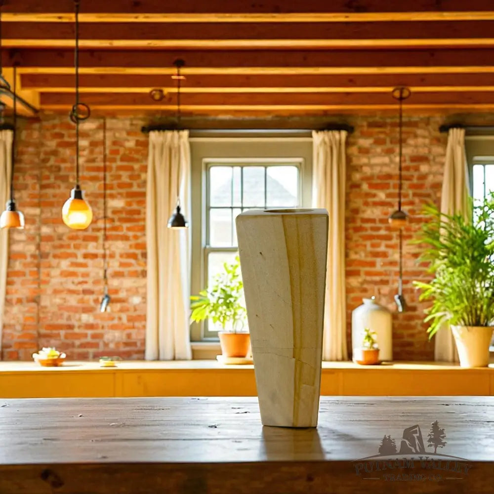 Burma Teak Marble Square Vase Vase