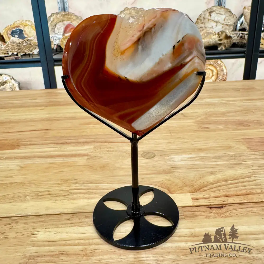 Carnelian Heart on Metal Stand Heart