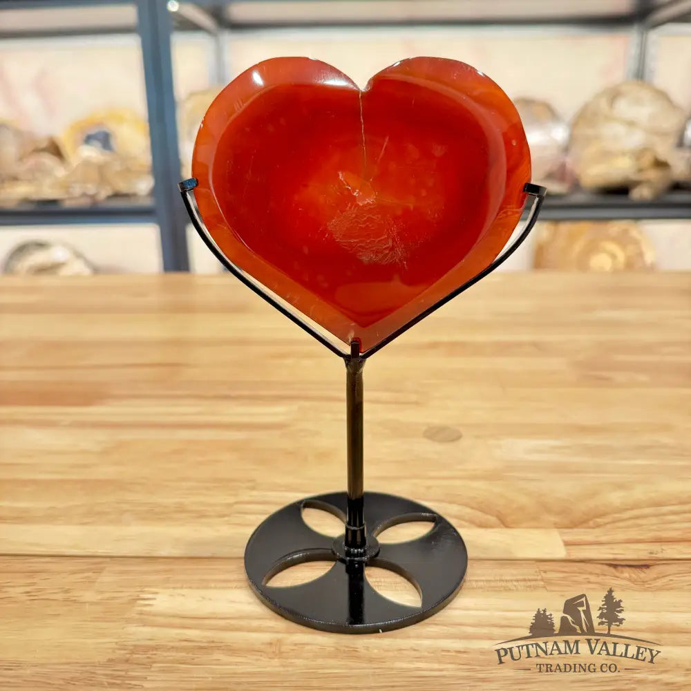 Carnelian Heart on Metal Stand Heart