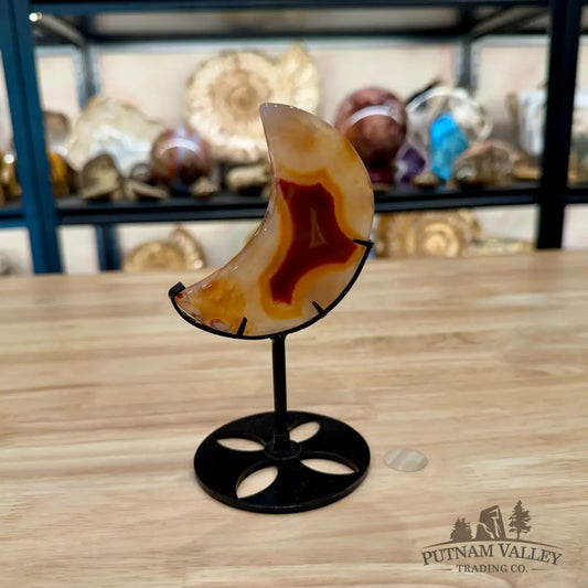 Carnelian Moon on Metal Stand 6.07’’ - Moon