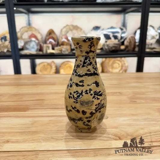 Chinese Painting Stone Gourd Vase - Putnam Valley Trading Co.
