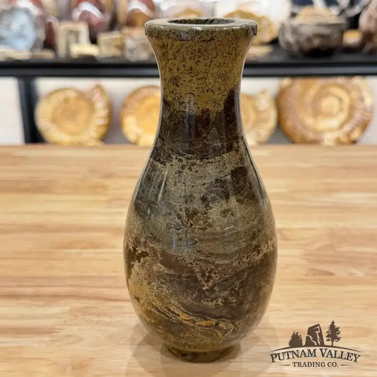 Chinese Painting Stone Gourd Vase - Putnam Valley Trading Co.