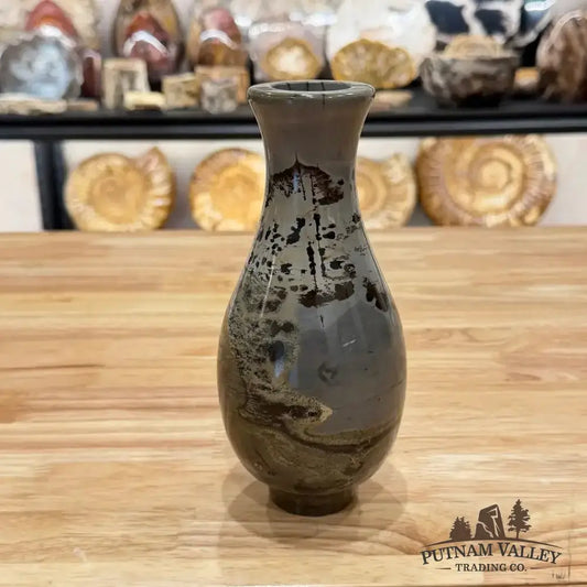 Chinese Painting Stone Gourd Vase - Putnam Valley Trading Co.