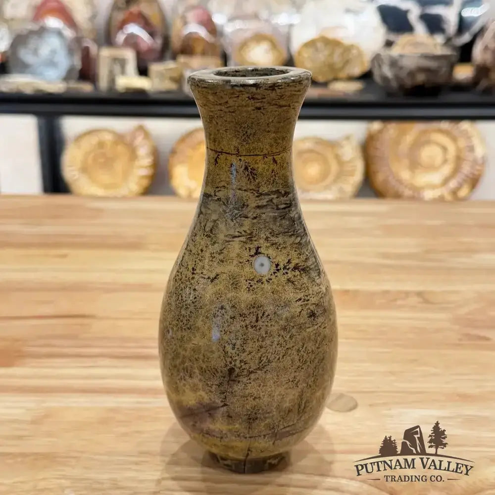 Chinese Painting Stone Gourd Vase - Putnam Valley Trading Co.