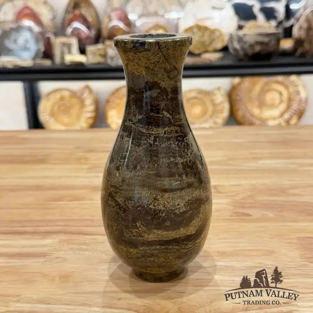 Chinese Painting Stone Gourd Vase - Putnam Valley Trading Co.