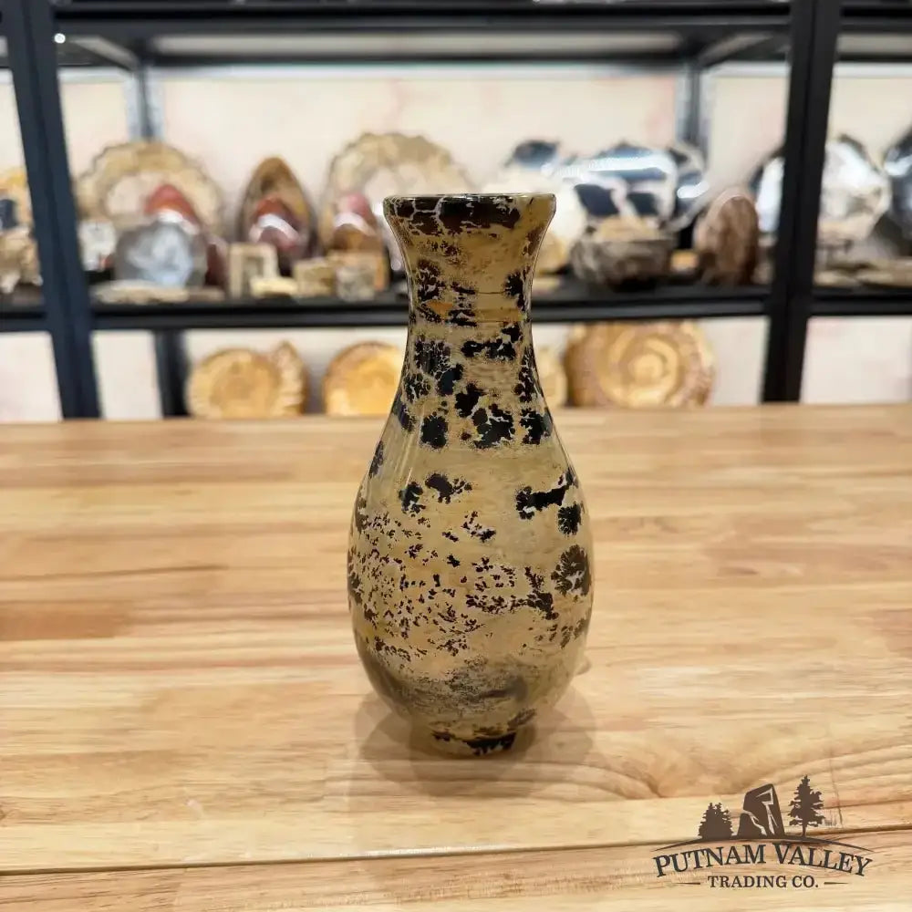 Chinese Painting Stone Gourd Vase - Putnam Valley Trading Co.