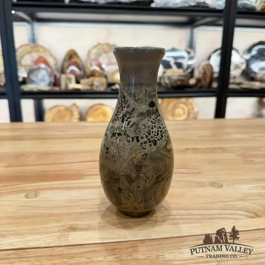 Chinese Painting Stone Gourd Vase - Putnam Valley Trading Co.