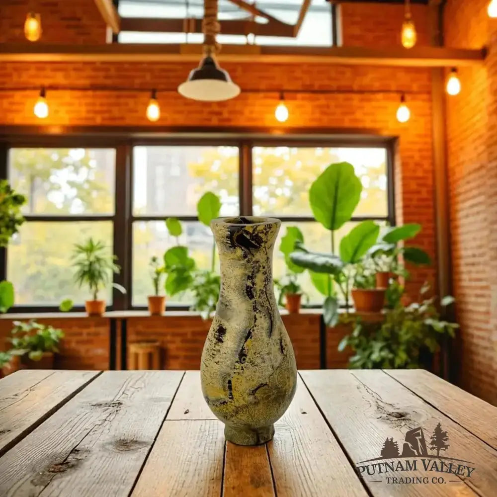 Chinese Painting Stone Gourd Vase - Putnam Valley Trading Co.