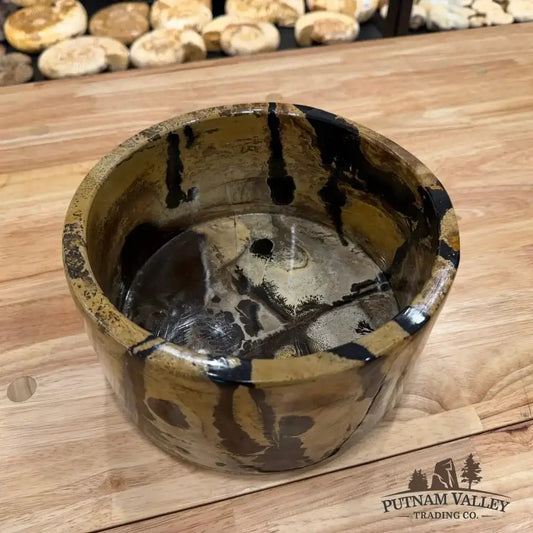 Chinese Painting Stone Large Bowl - Putnam Valley Trading Co.