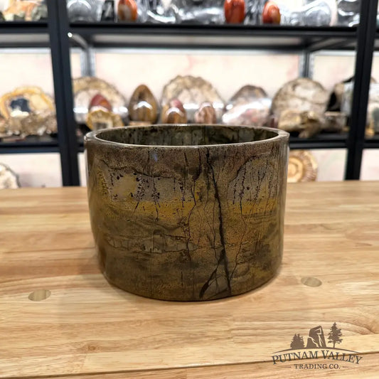 Chinese Painting Stone Large Bowl Bowl