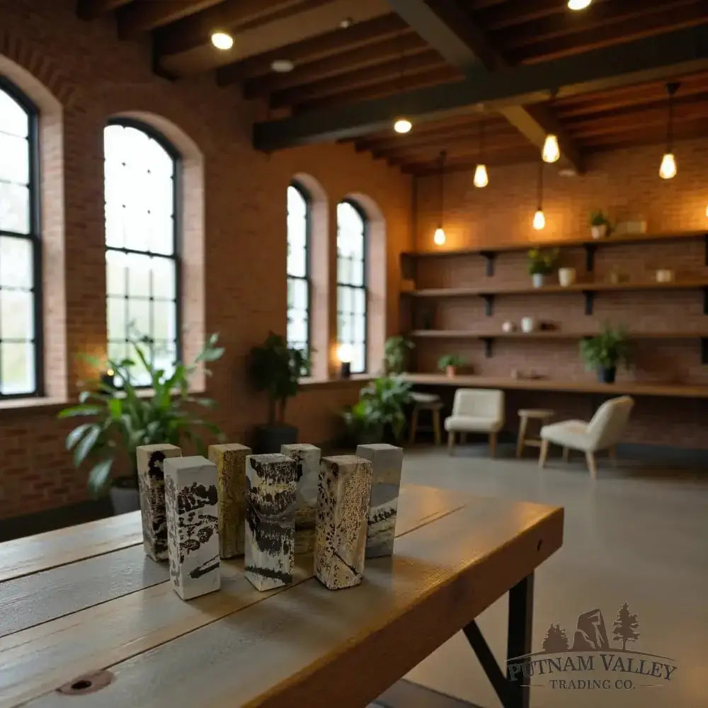 Chinese Painting Stone Mini Pillars - Putnam Valley Trading Co.