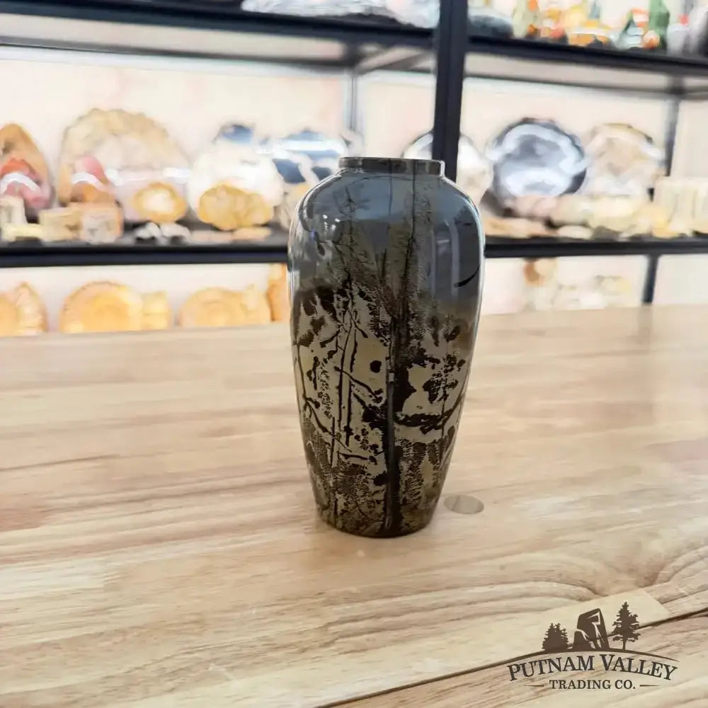 Chinese Painting Stone Ovoid Vase - Putnam Valley Trading Co.
