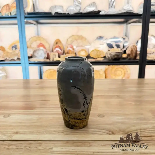 Chinese Painting Stone Ovoid Vase - Putnam Valley Trading Co.