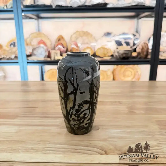 Chinese Painting Stone Ovoid Vase - Putnam Valley Trading Co.