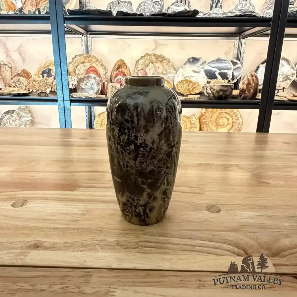 Chinese Painting Stone Ovoid Vase - Putnam Valley Trading Co.