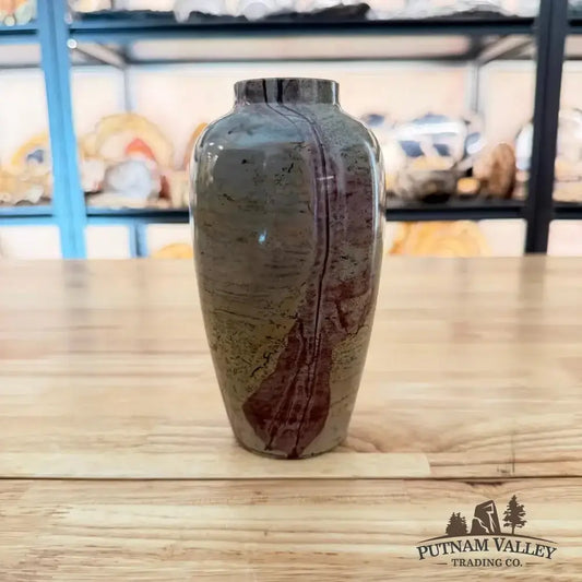 Chinese Painting Stone Ovoid Vase - Putnam Valley Trading Co.