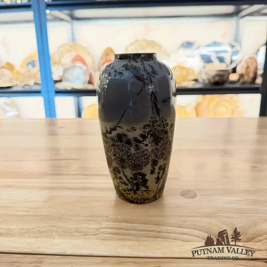 Chinese Painting Stone Ovoid Vase - Putnam Valley Trading Co.