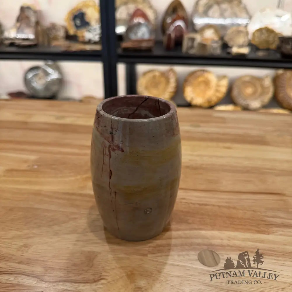 Chinese Painting Stone Pen Holder Vase