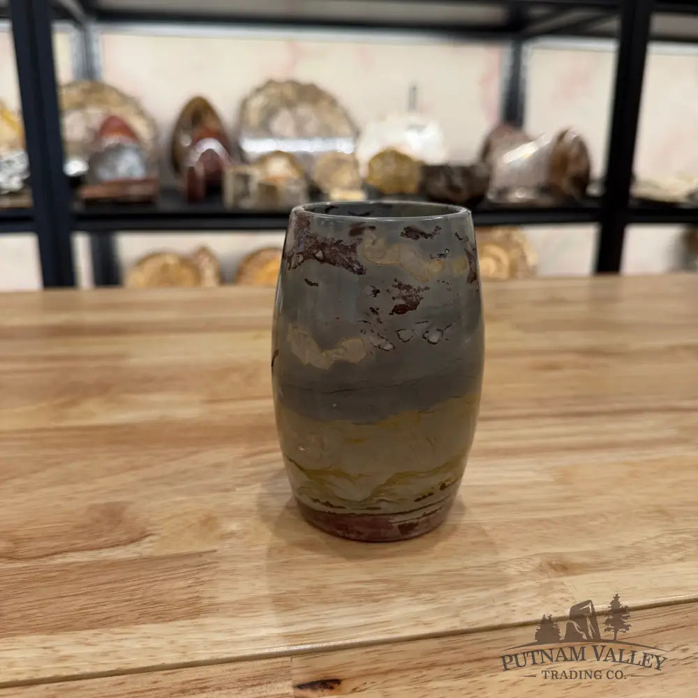 Chinese Painting Stone Pen Holder Vase