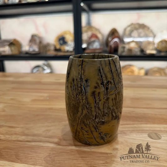 Chinese Painting Stone Pen Holder Vase