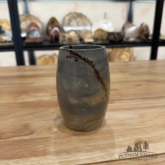 Chinese Painting Stone Pen Holder Vase