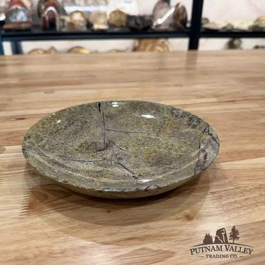 Chinese Painting Stone Round Plate - Putnam Valley Trading Co.