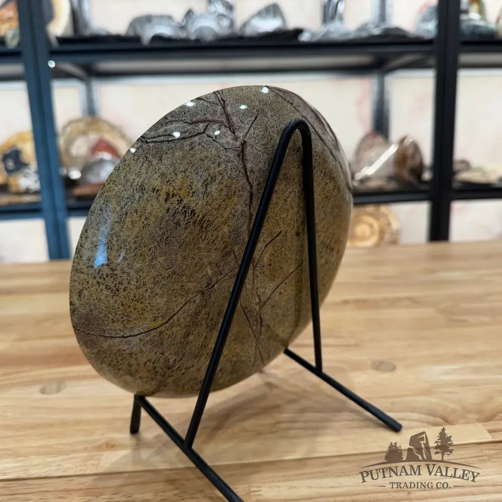 Chinese Painting Stone Round Plate Plate