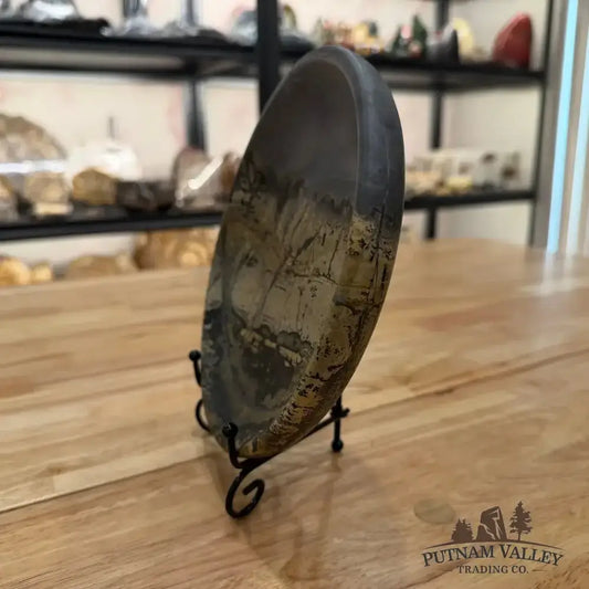 Chinese Painting Stone Round Plate - Putnam Valley Trading Co.