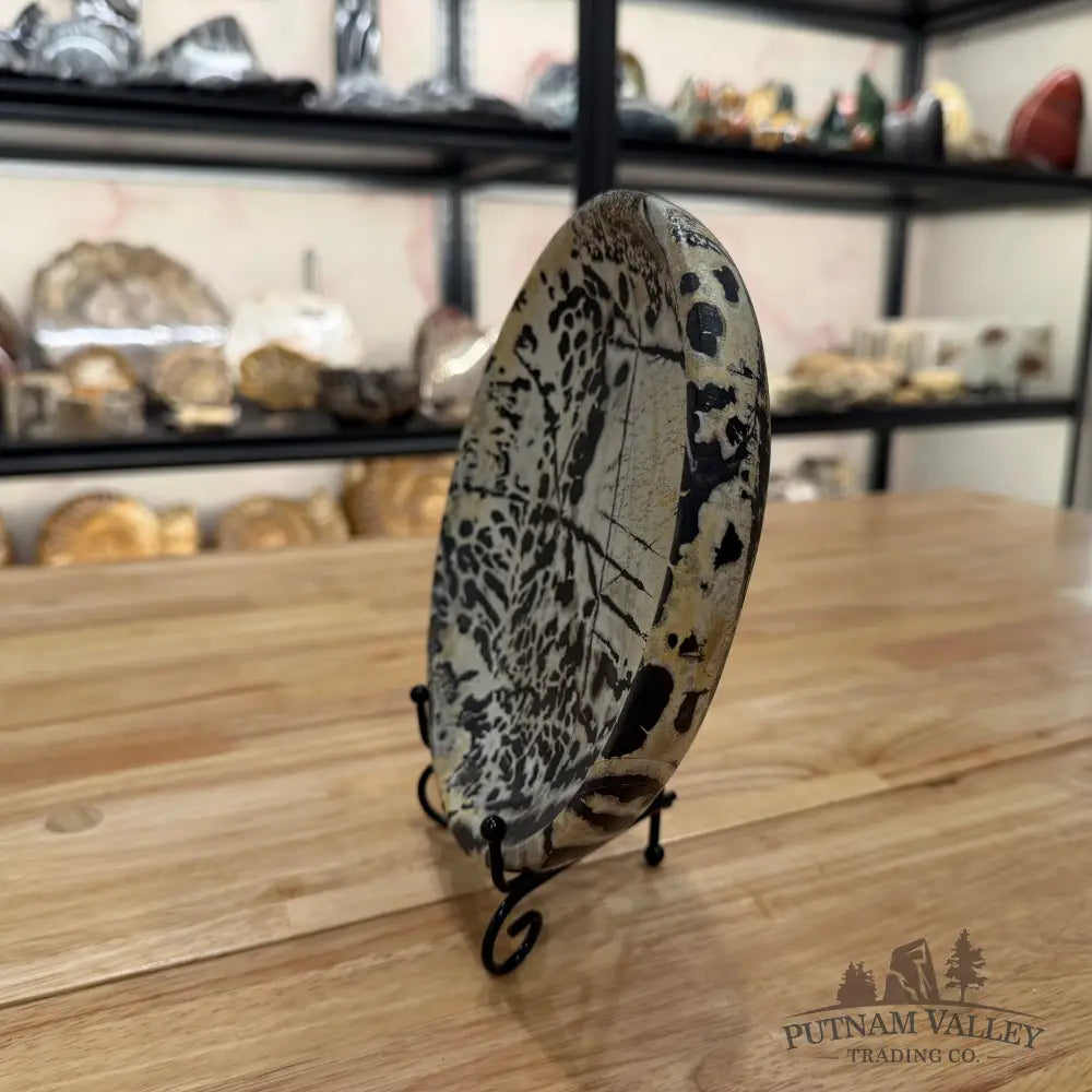 Chinese Painting Stone Round Plate Plate